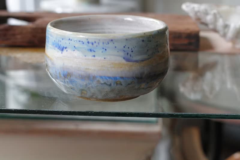 手拉坏油畫風花蓮風景系列之花蓮田野間陶碗/茶碗/抹茶碗