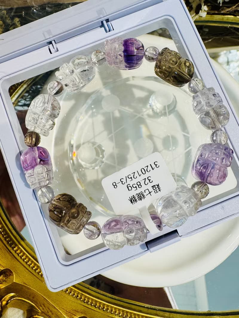 天然超七貔貅32.85g招財人緣貴人緣三輪骨幹水晶招財旺福