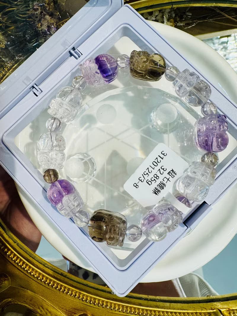 天然超七貔貅32.85g招財人緣貴人緣三輪骨幹水晶招財旺福