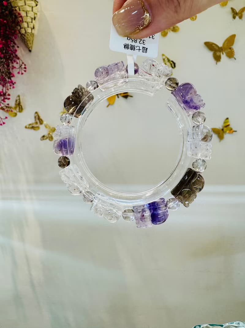 天然超七貔貅32.85g招財人緣貴人緣三輪骨幹水晶招財旺福