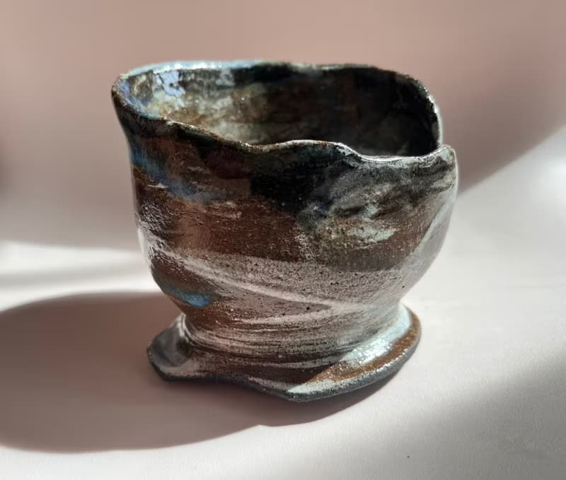 Fruit Bowl / Tea Bowl - Black Landscape and Sea