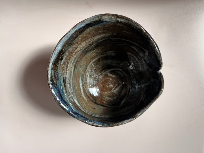 Fruit Bowl / Tea Bowl - Black Landscape and Sea