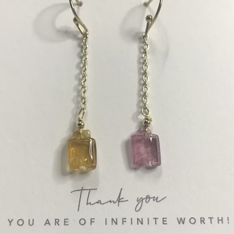 招財旺夫水晶I碧璽電氣石Tourmaline14K耳環I高淨糖果I情人節禮物