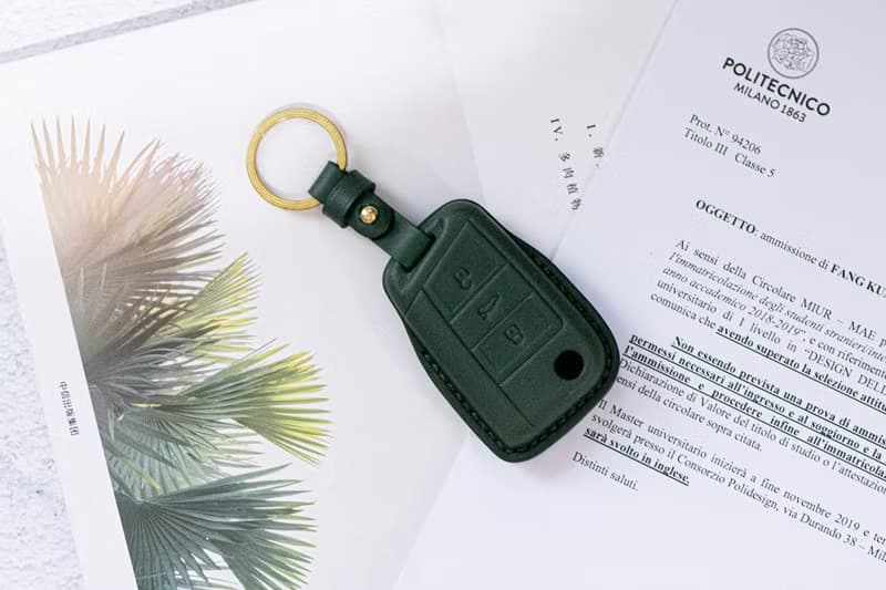 SKODA斯科達汽車植鞣皮燙金全包式鑰匙套KAMIQ/SUPERB/FABIA