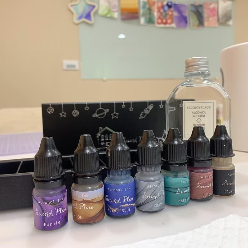 酒精墨水DIY組合材料包/手作材料/DIY酒精墨水畫