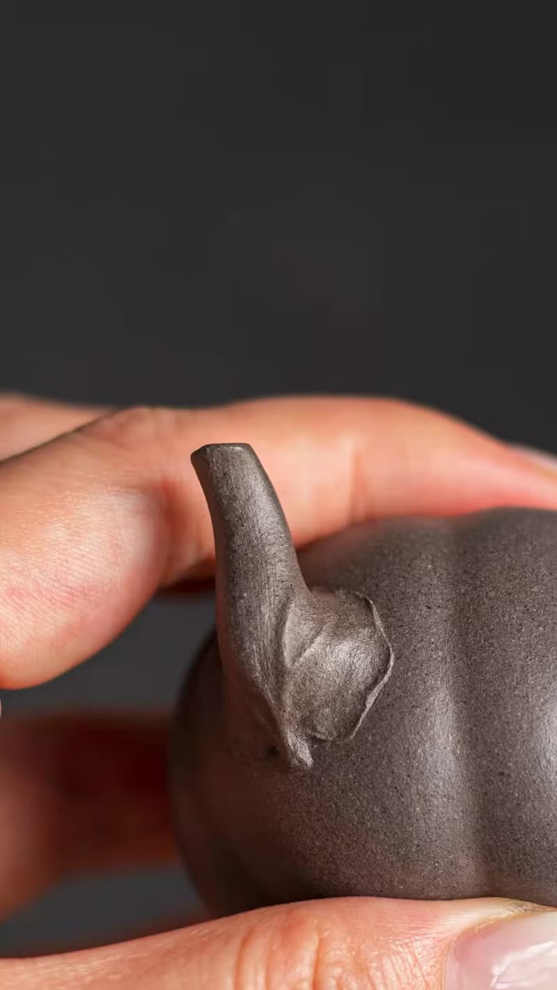 送禮紫砂壺茶壺小南瓜 篆刻款  极品青灰料 全手工制作 65CC高端
