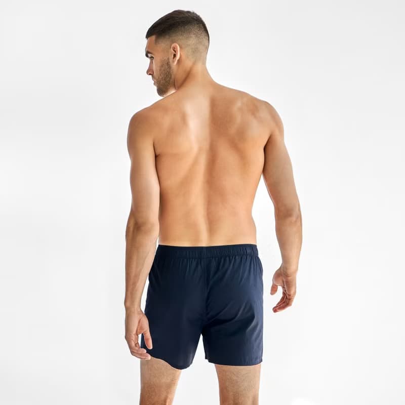 北歐極簡 - 2入組 - Boxer Short 有機棉男用鬆身四角內褲 (深藍)