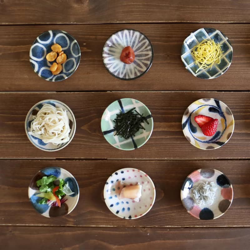 日本美濃燒 - 刷色小盤 - 禮盒組(9件式) - 9cm