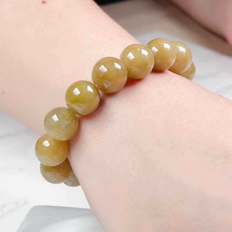 黃翡翡翠手珠手鍊 | 天然緬甸玉A貨翡翠 |  送禮