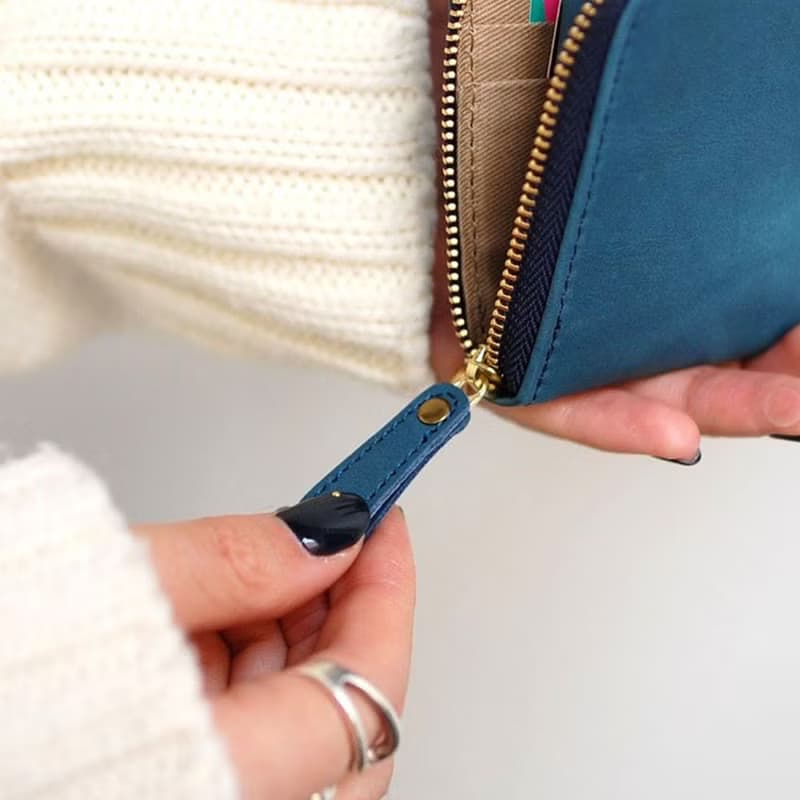 日本輕巧 隨身L型牛革短夾/卡片零錢包 Made in Japan by Cledran