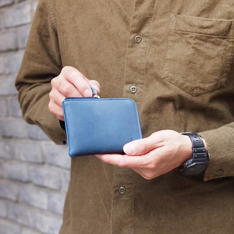 日本輕巧 隨身L型牛革短夾/卡片零錢包 Made in Japan by Cledran