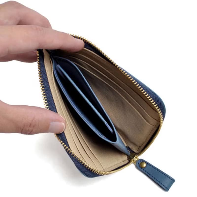 日本輕巧 隨身L型牛革短夾/卡片零錢包 Made in Japan by Cledran