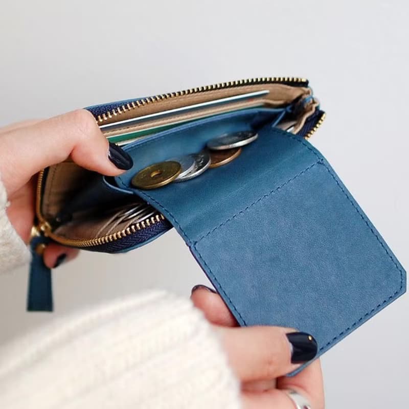 日本輕巧 隨身L型牛革短夾/卡片零錢包 Made in Japan by Cledran