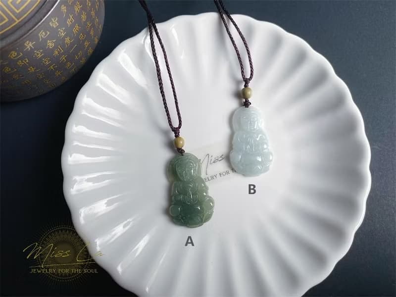 天然緬甸玉翡翠 觀音 菩薩 禮物 玉墜 項鍊 吊飾 保平安 健康