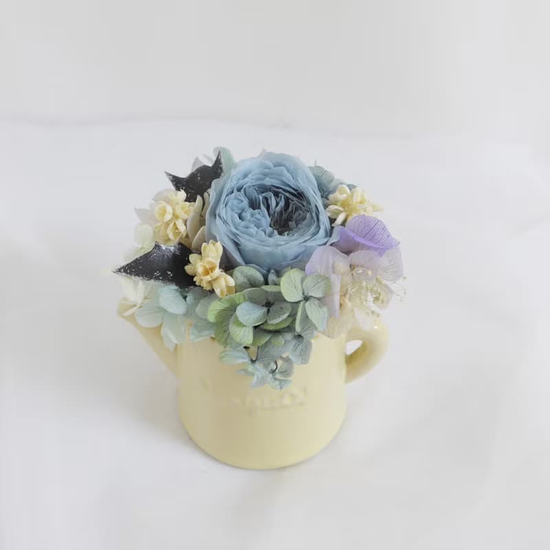 灰霧藍不凋小盆花 結婚捧花畢業謝師禮物生日畢業禮物
