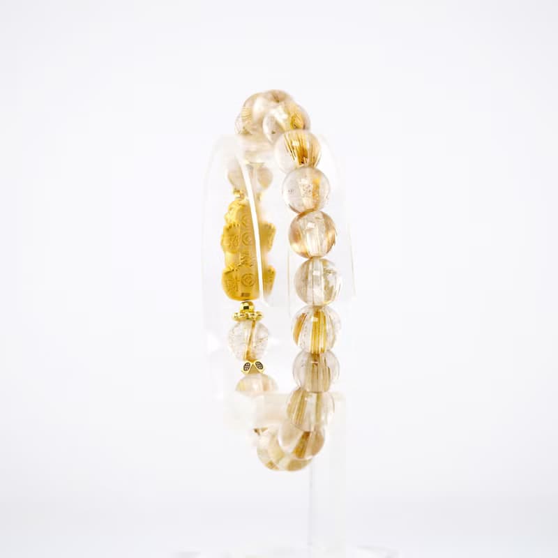 寶麗金珠寶-黃金貔貅鈦晶造型手鍊