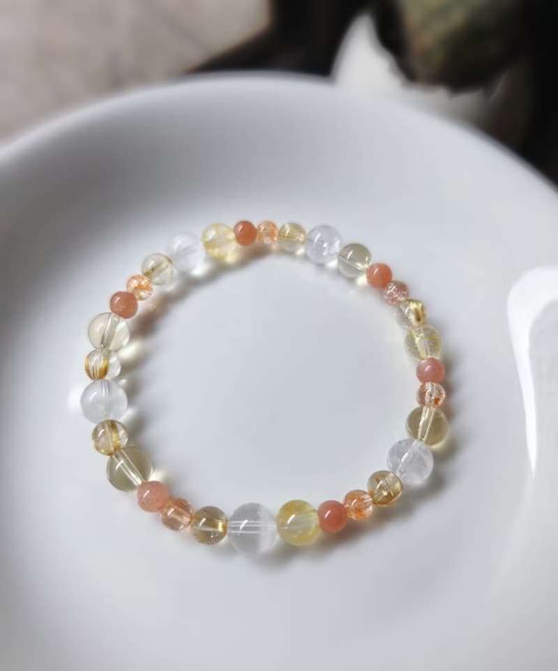鈦晶 黃水晶 桂花托帕石 金太陽 橙月光 白幽靈 水晶手鍊