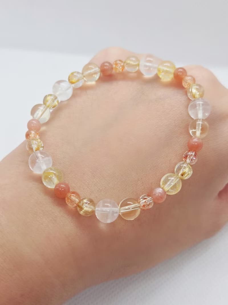 鈦晶 黃水晶 桂花托帕石 金太陽 橙月光 白幽靈 水晶手鍊