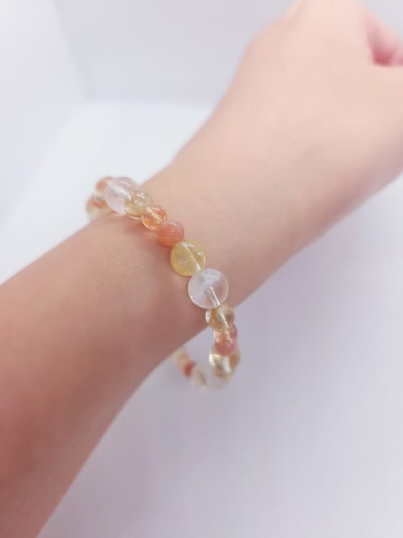 鈦晶 黃水晶 桂花托帕石 金太陽 橙月光 白幽靈 水晶手鍊