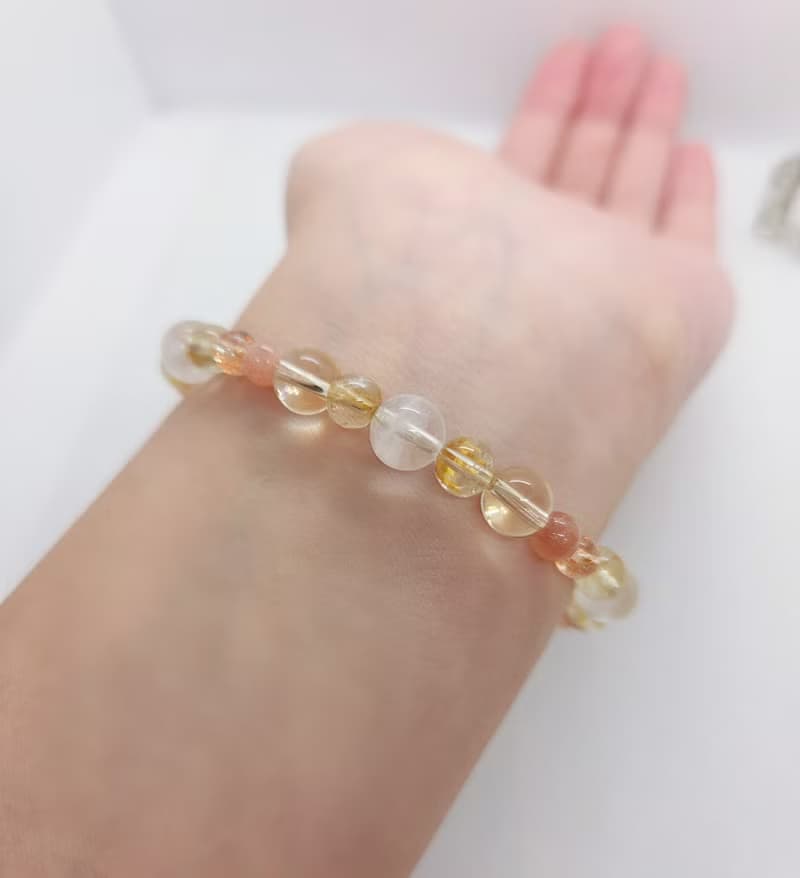 鈦晶 黃水晶 桂花托帕石 金太陽 橙月光 白幽靈 水晶手鍊