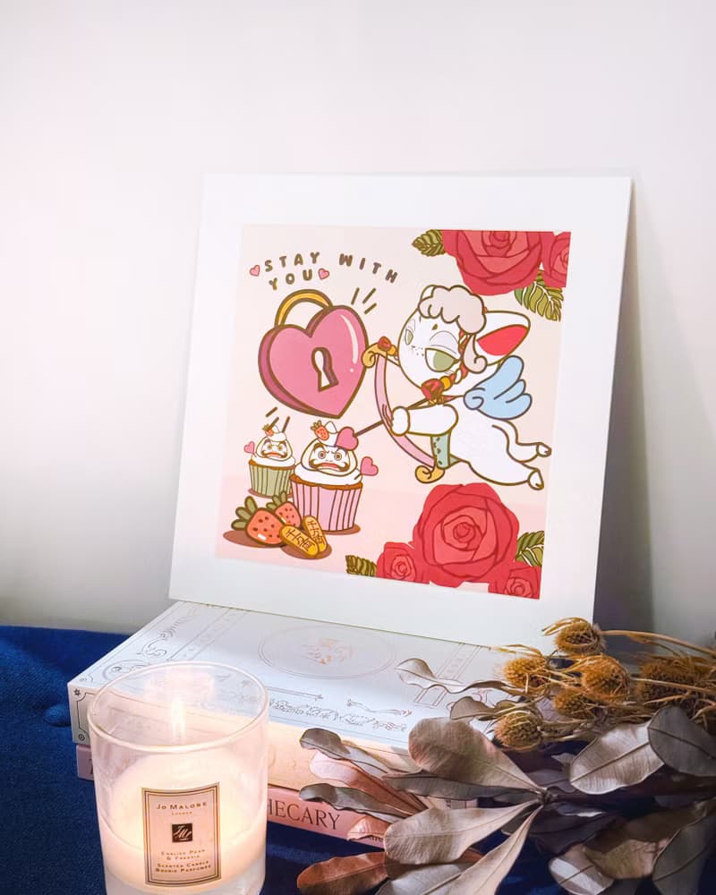 【招財貓】Mittsu Kumi 原創作品-卡紙框裝裱、藝術微噴畫