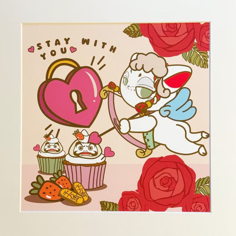 【招財貓】Mittsu Kumi 原創作品-卡紙框裝裱、藝術微噴畫