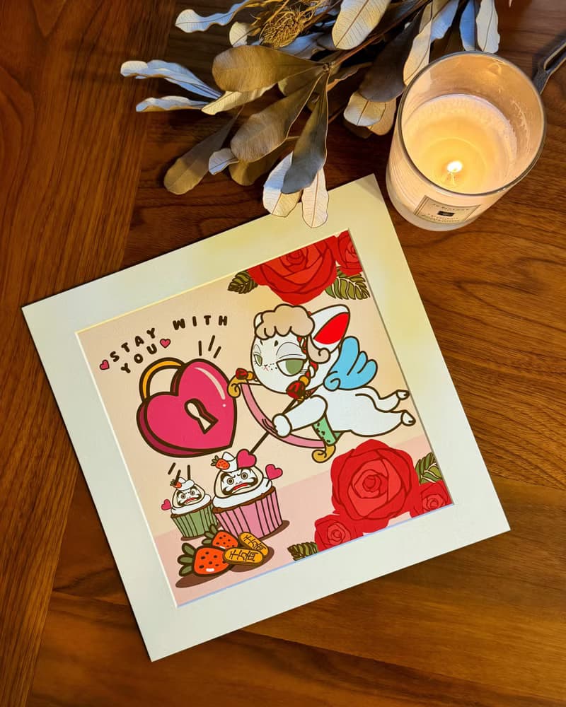 【招財貓】Mittsu Kumi 原創作品-卡紙框裝裱、藝術微噴畫