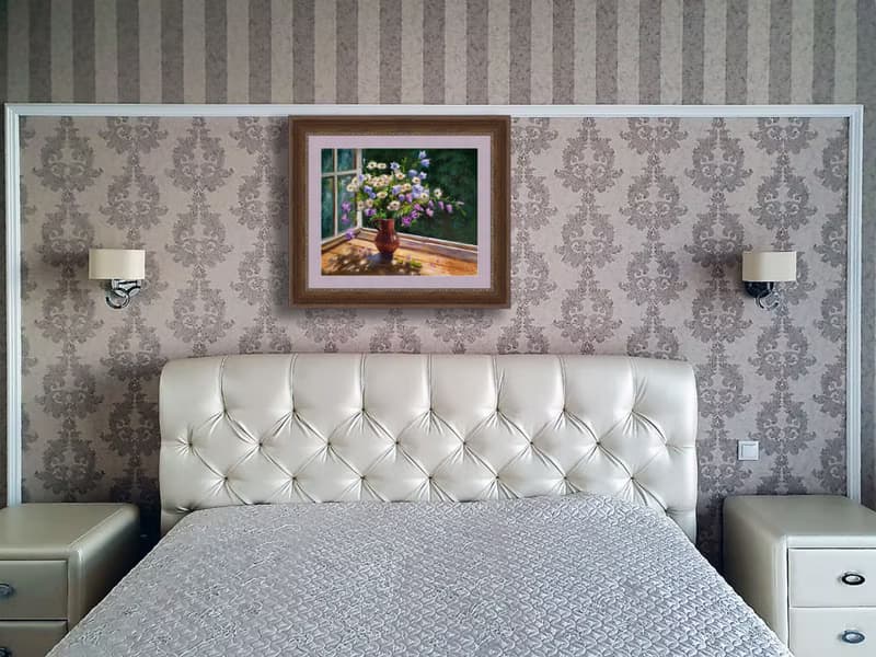 Daisy Painting Bouquet Original Art Floral Still Life Artwork Flowers Wall Art