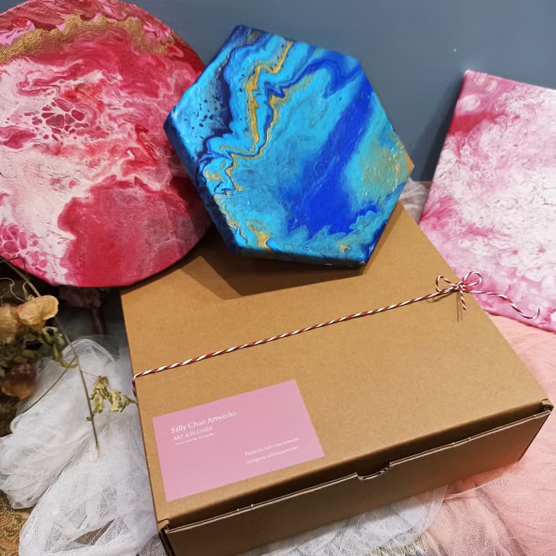 Diy材料包 流體畫體驗包 畢業禮物 情人節禮物  婚禮小物 動手