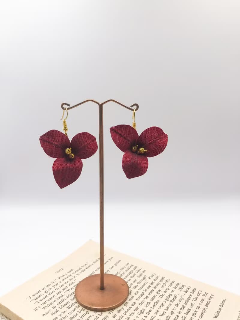 Thai silk earrings