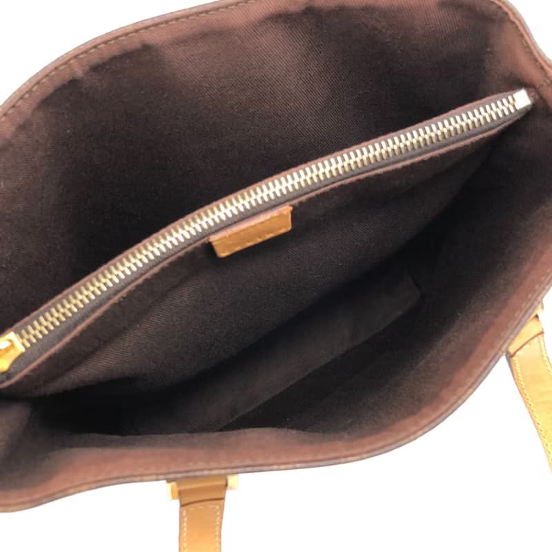 【 日本直送　名牌中古包 】CELINE セリーヌ マカダム ショルダーバッグ ブラウン PVC レザー トートバッグ vintage  オールド tpbd2h