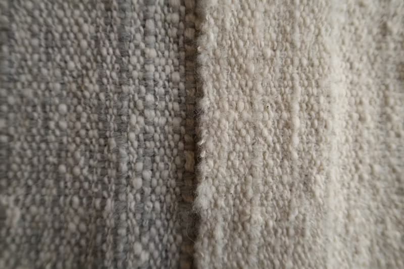 手織りマフラー　wool　gray×white　gift　情人節　生日禮物　春節　Shawl (S) 49