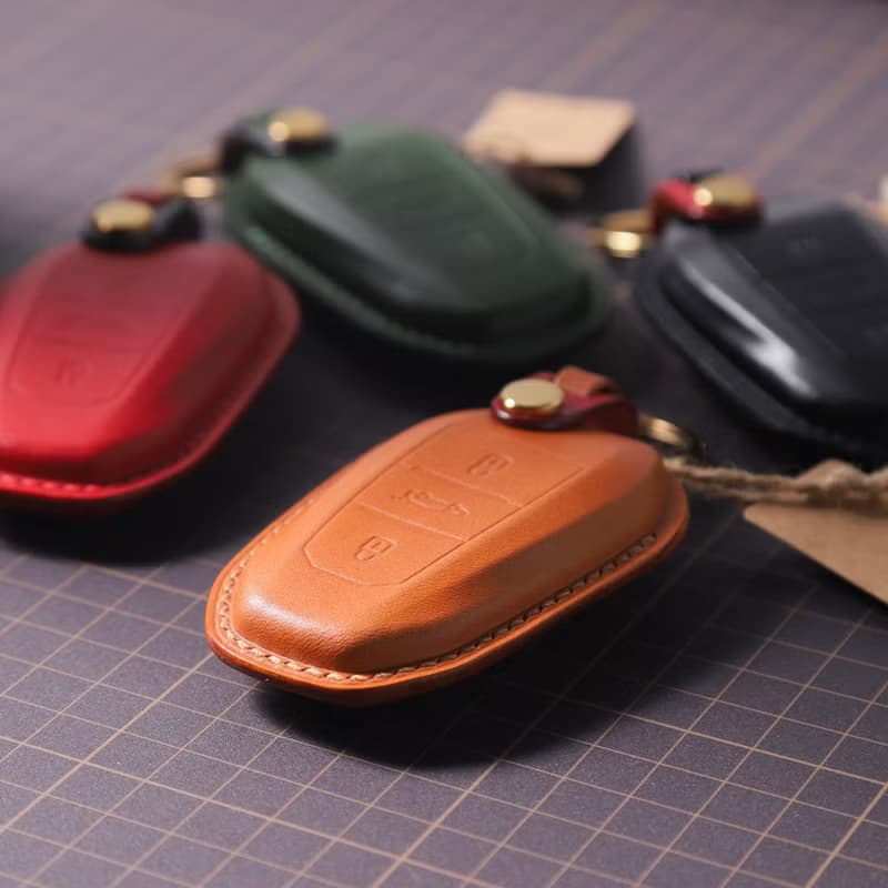 【瘋匠】全手工製作 For Peugeot寶獅標志/DS車鑰匙皮套 創意禮品