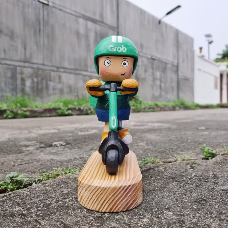 GRAB BOY wood carving arttoy model decoration
