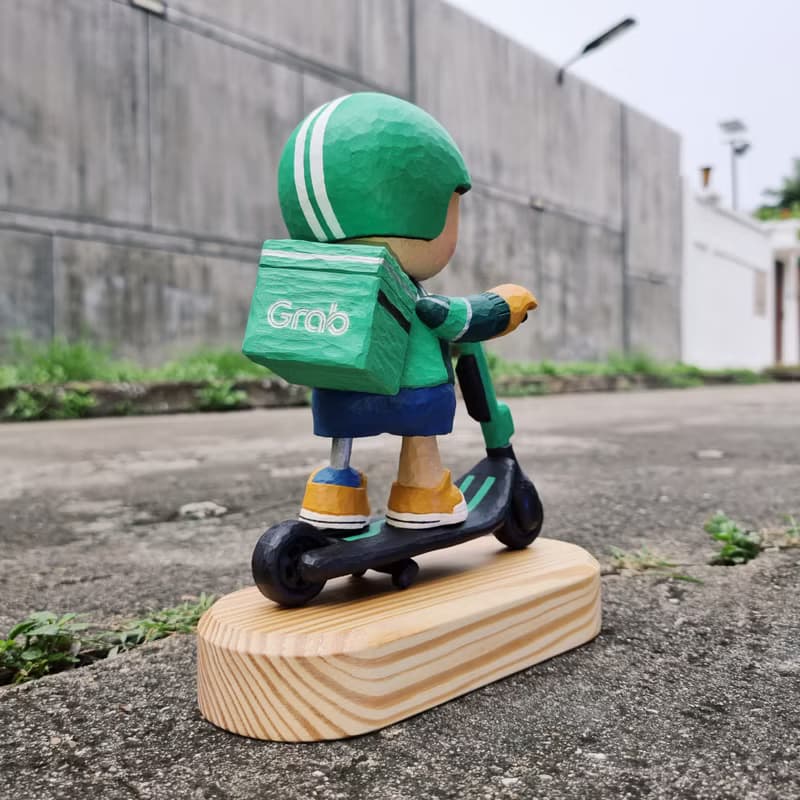 GRAB BOY wood carving arttoy model decoration