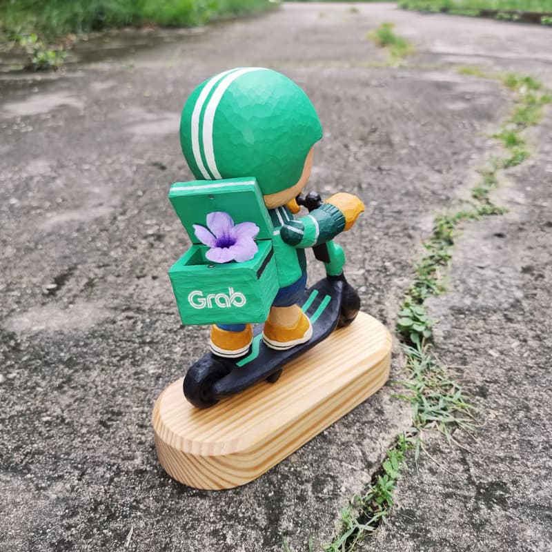 GRAB BOY wood carving arttoy model decoration