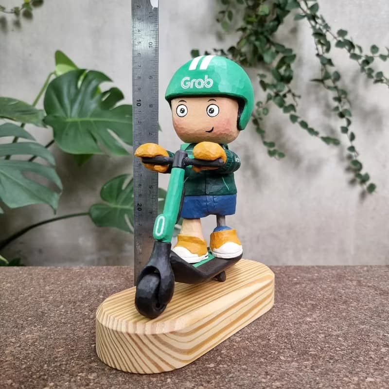 GRAB BOY wood carving arttoy model decoration