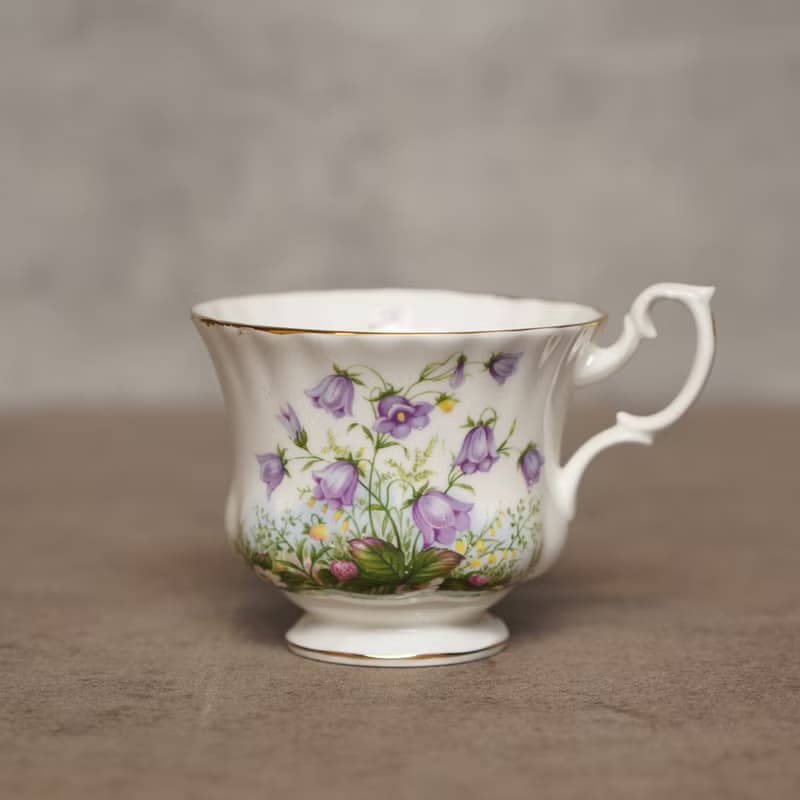 1960英國Richmond風鈴花描金骨瓷茶杯/咖啡杯組