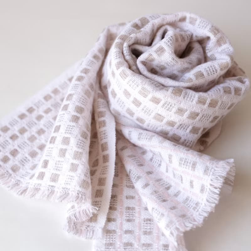 Cashmere 手織りカシミヤ100%スカーフ【玲華01】