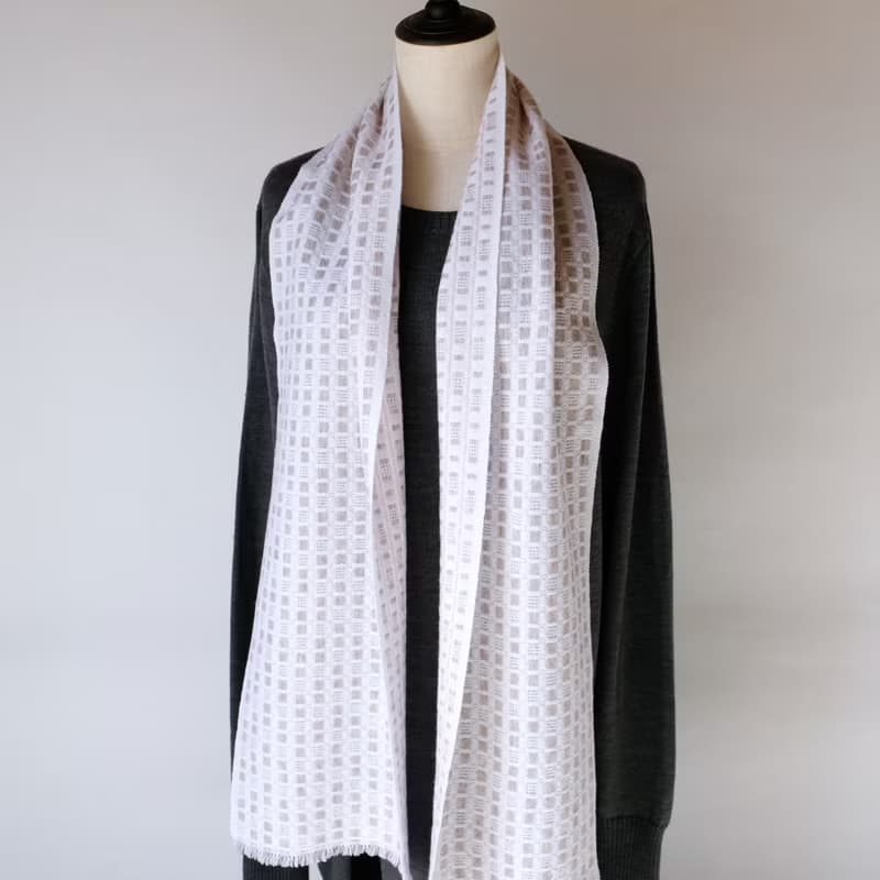 Cashmere 手織りカシミヤ100%スカーフ【玲華01】