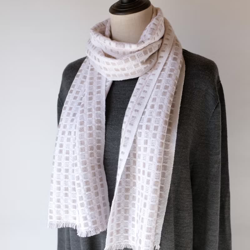 Cashmere 手織りカシミヤ100%スカーフ【玲華01】