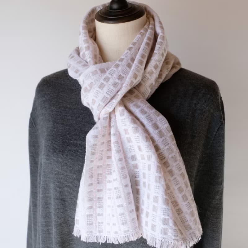 Cashmere 手織りカシミヤ100%スカーフ【玲華01】