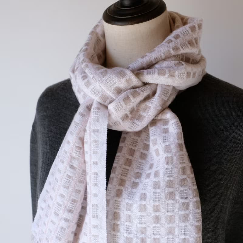 Cashmere 手織りカシミヤ100%スカーフ【玲華01】