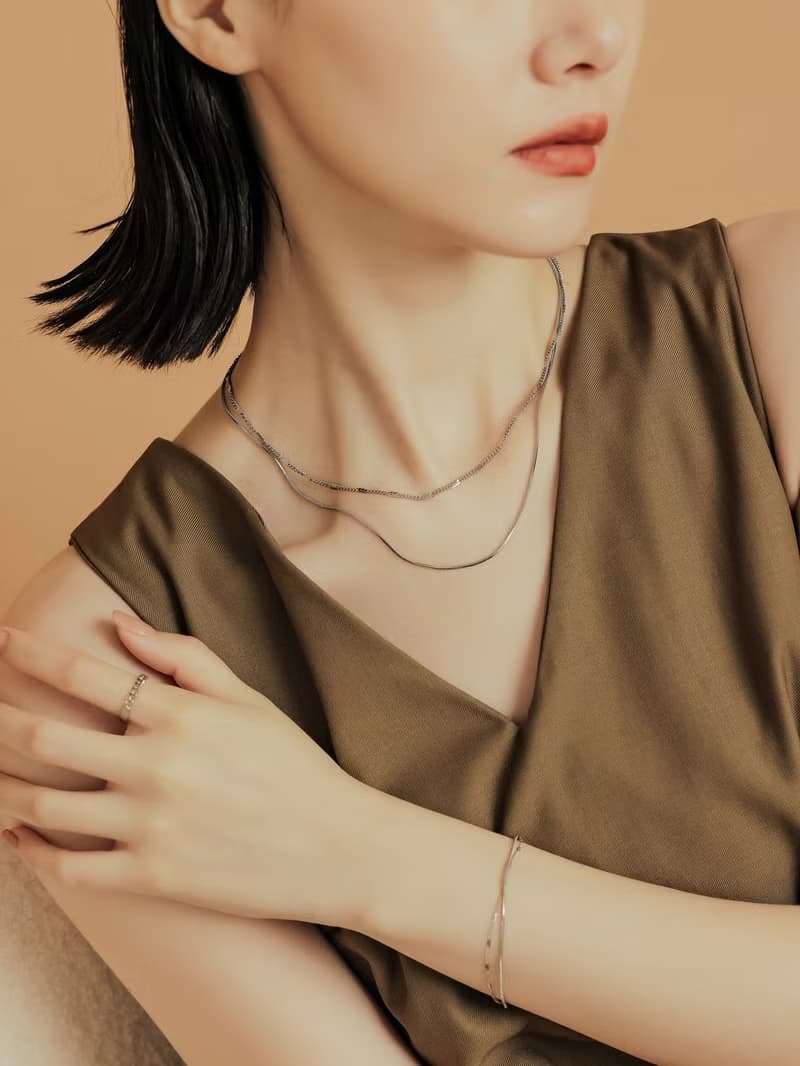 Basics。扭紋壓花項鍊