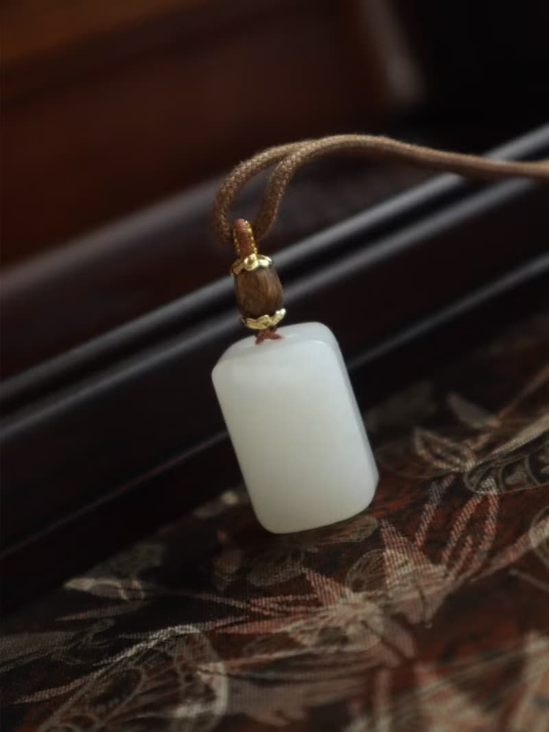 天然和田玉羊脂玉無事牌吊墜冰底羊脂玉脂份細膩平安無事順遂無憂