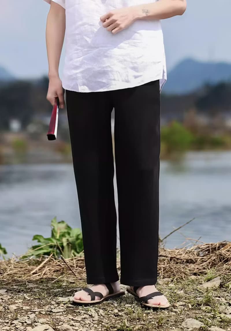古韻之風 新中式復古寬鬆長褲