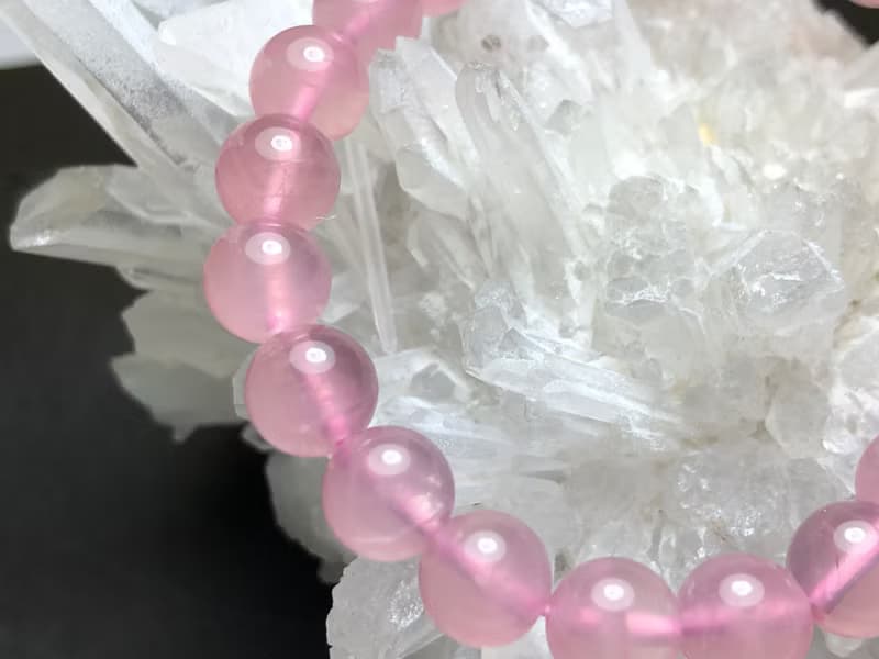 快速出貨天然馬達加斯加粉晶手鏈8mm手鍊粉水晶手鍊