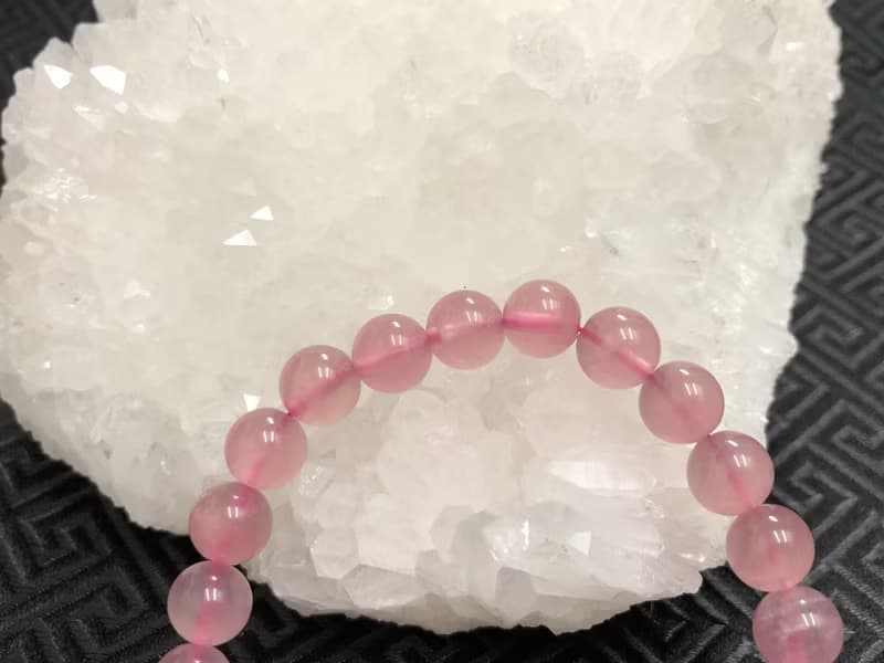 快速出貨天然馬達加斯加粉晶手鏈8mm手鍊粉水晶手鍊