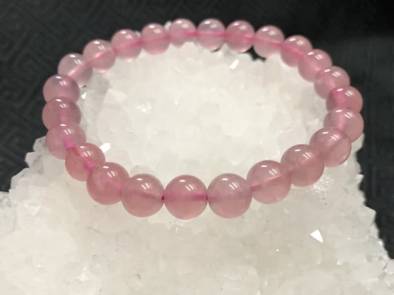 快速出貨天然馬達加斯加粉晶手鏈8mm手鍊粉水晶手鍊