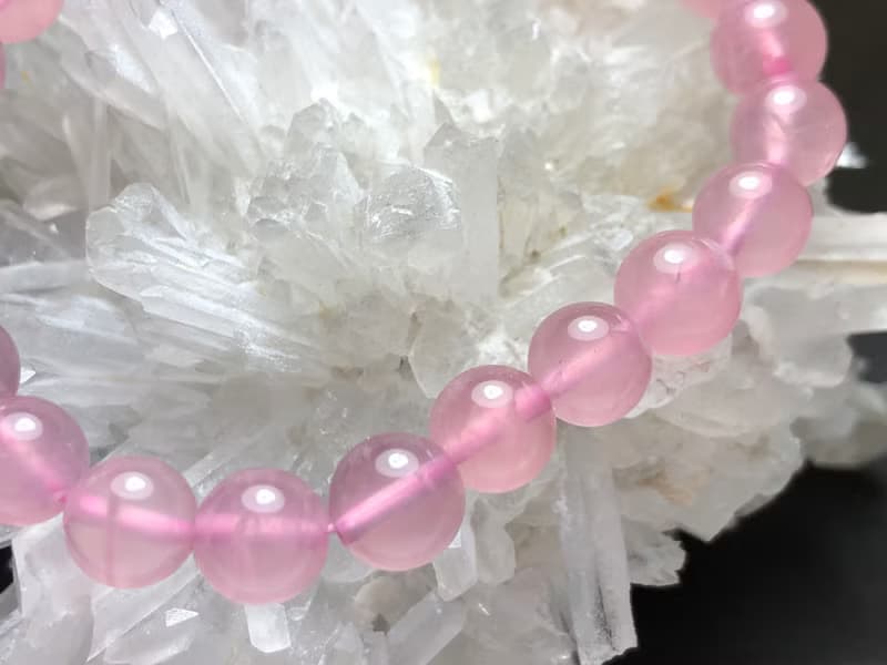 快速出貨天然馬達加斯加粉晶手鏈8mm手鍊粉水晶手鍊